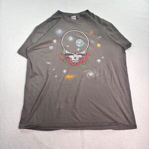 Skull Roses Galaxy Graphic T Shirt Gray Gildan Softstyle XL
